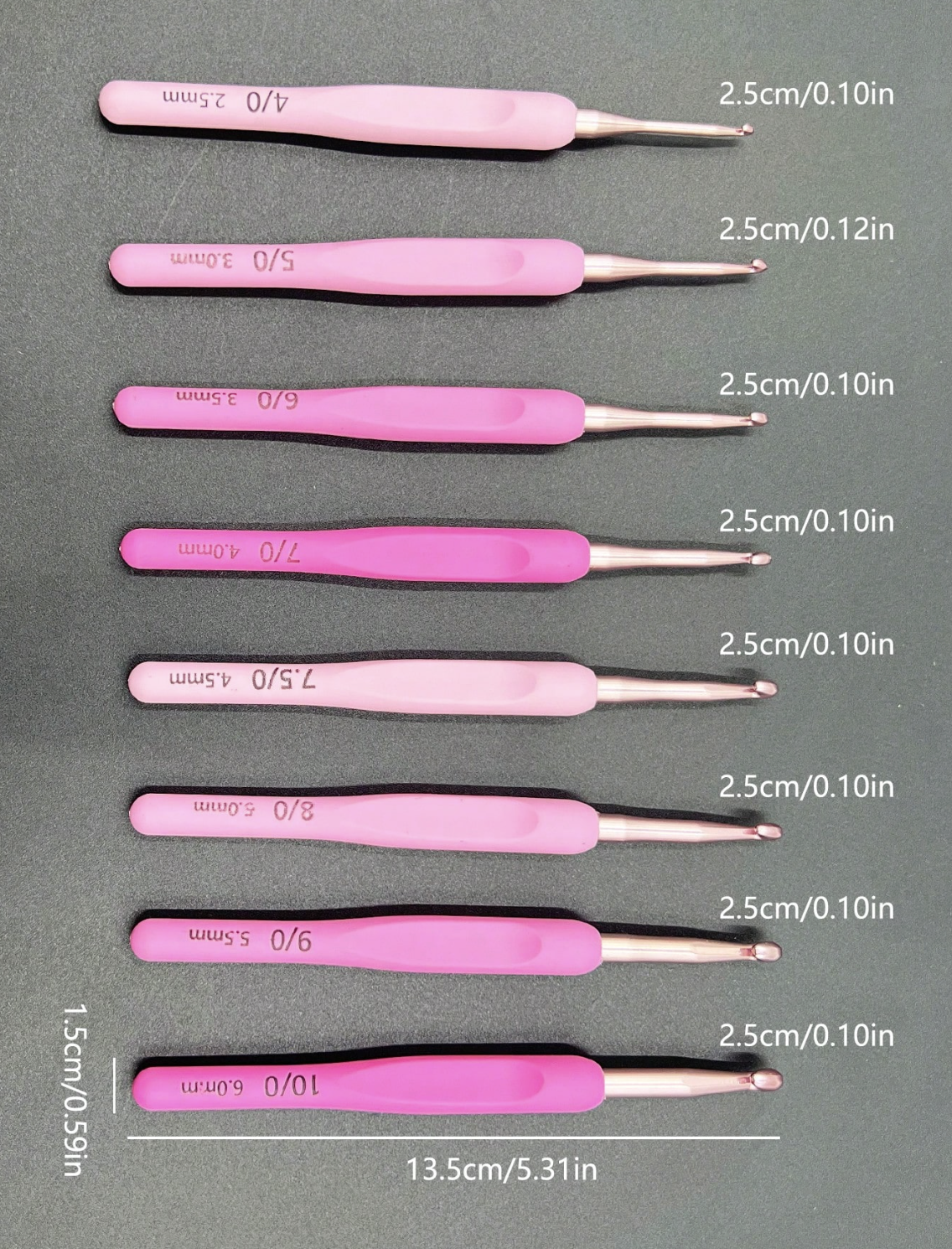8-Piece Beginner Crochet Kit - Multi-Size Hooks (2.5mm – 6.0mm)